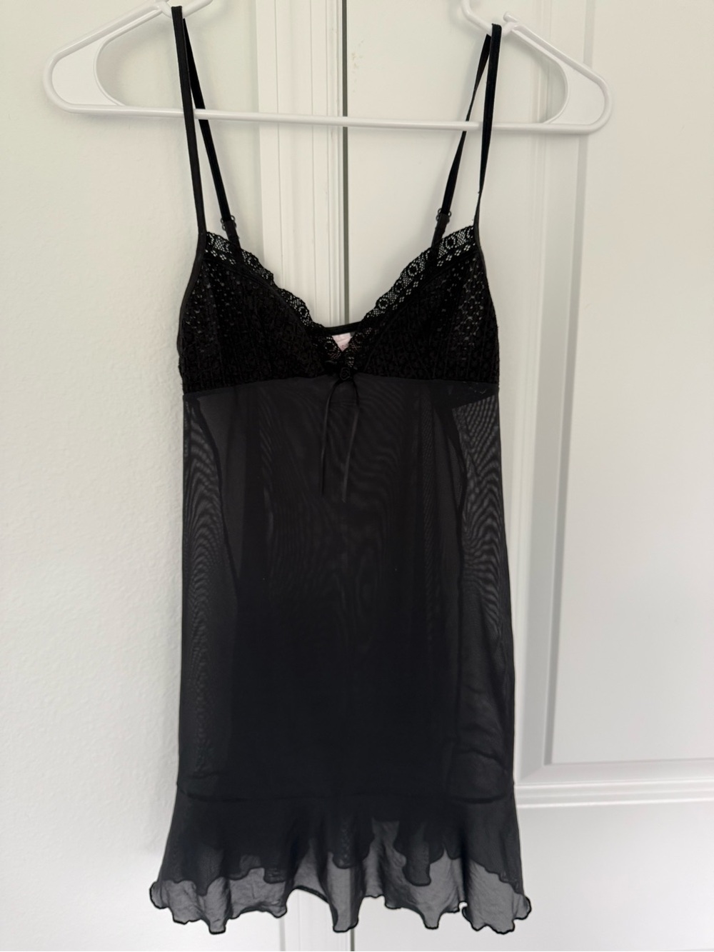 Victoria's Secret Black Lace & Mesh Chemise